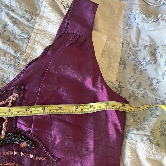 NWT Dupioni Silk Purple Dress Sz S Beaded Whimsygoth Victorian Glam Edwardian - Picture 8 of 10